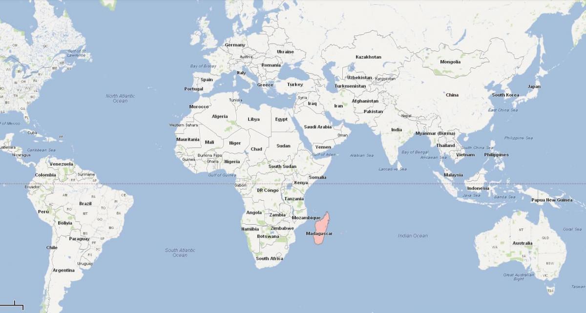svet mapy zobrazujúci Madagaskar