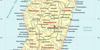 Madagaskar mapu s mestá