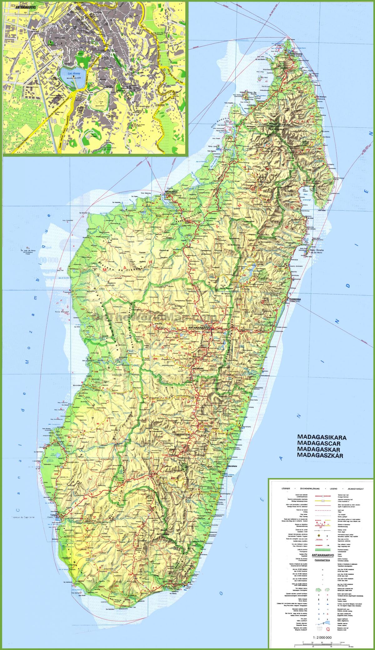 mapa zobrazuje Madagaskar