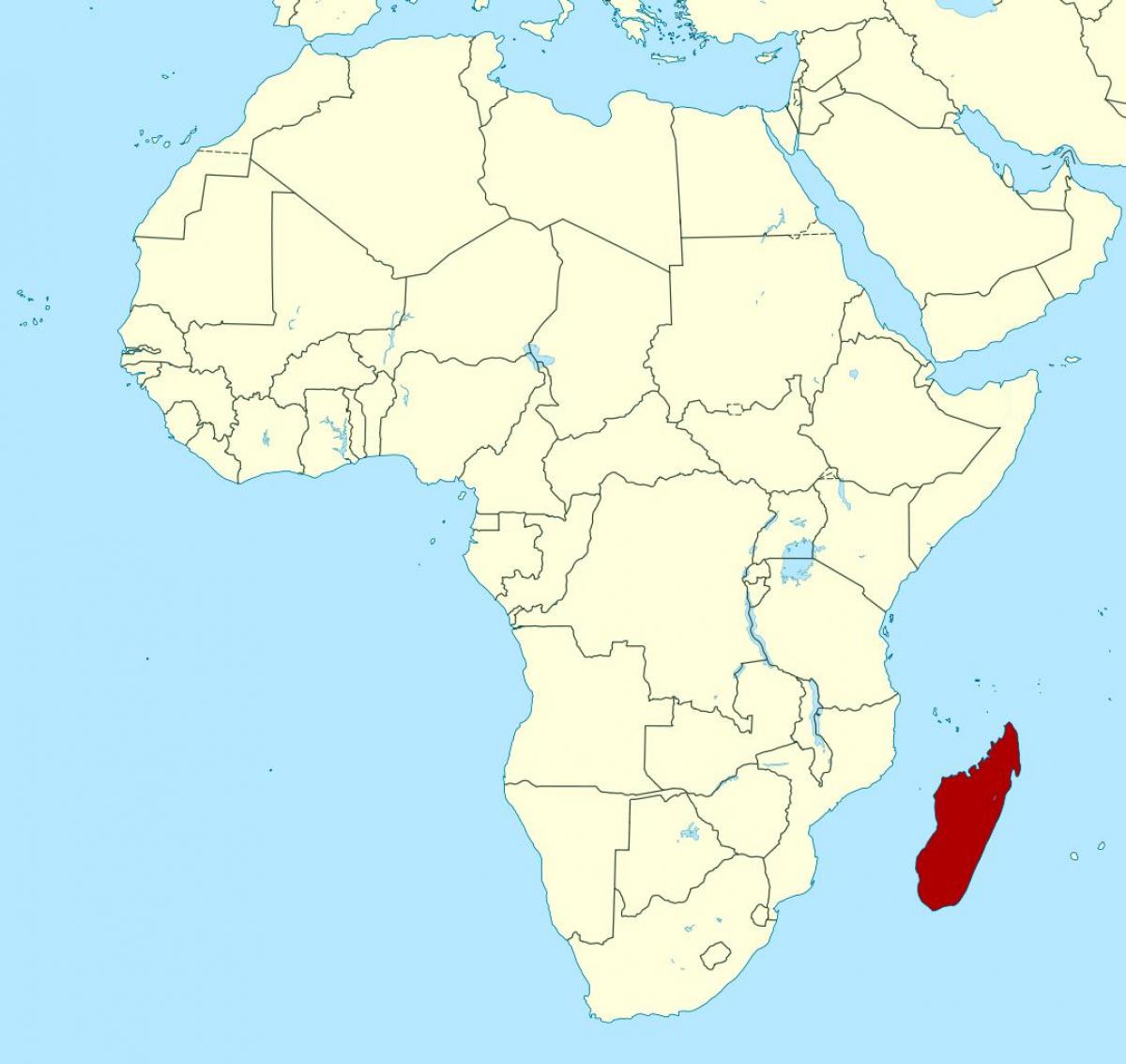 Madagaskar v afrike mapu