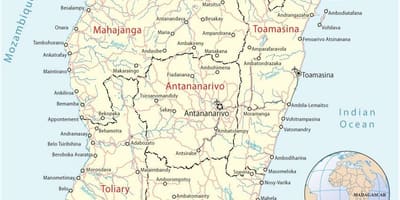 Mapa Madagaskar letiská