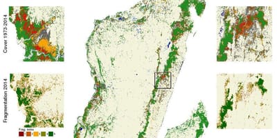 Mapa Madagaskar odlesňovania