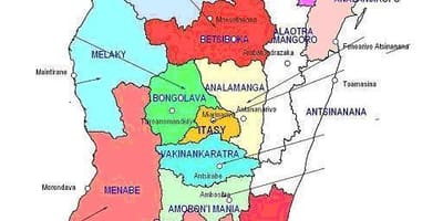 Mapa Madagaskar regiónov