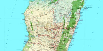 Mapa Madagaskar topografické