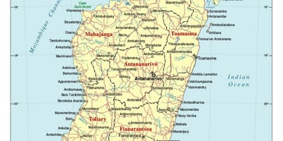 Podrobná mapa Madagaskar