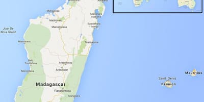 Mapa ostrovov v blízkosti Madagaskar