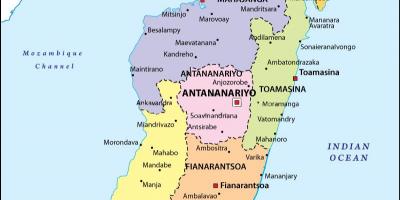 Mapa politická mapa Madagaskar
